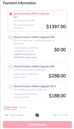 GrooveFunnels price