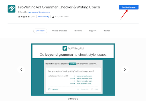 prowriting aid chrome extension