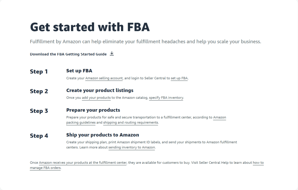 Get Started with Amazon FBA