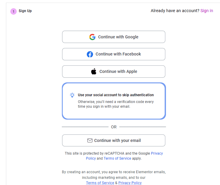 Create an account